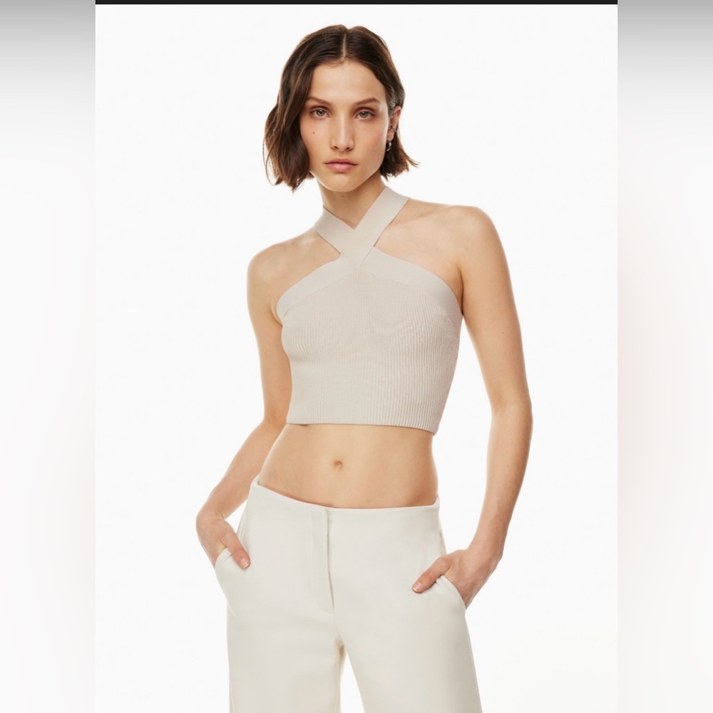 Aritzia Babaton Sculpt Knit Criss Cross Crop